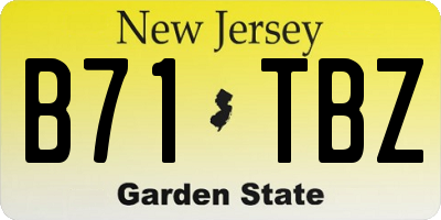 NJ license plate B71TBZ