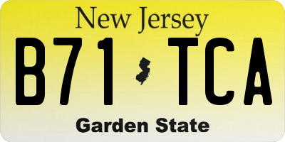 NJ license plate B71TCA