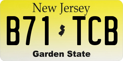NJ license plate B71TCB