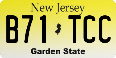 NJ license plate B71TCC
