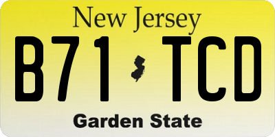 NJ license plate B71TCD