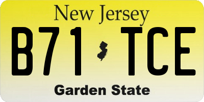 NJ license plate B71TCE