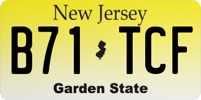 NJ license plate B71TCF