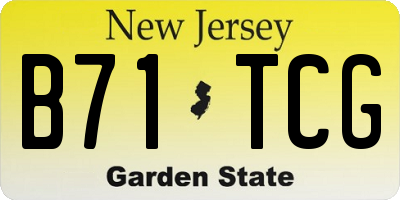 NJ license plate B71TCG