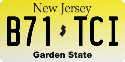 NJ license plate B71TCI