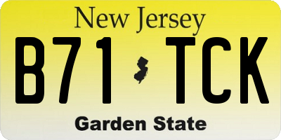 NJ license plate B71TCK