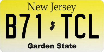 NJ license plate B71TCL