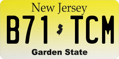 NJ license plate B71TCM