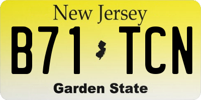 NJ license plate B71TCN