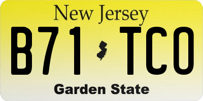 NJ license plate B71TCO
