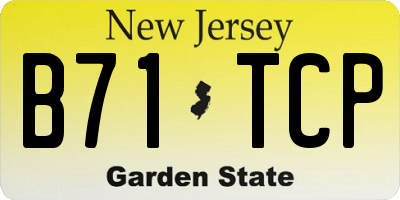 NJ license plate B71TCP