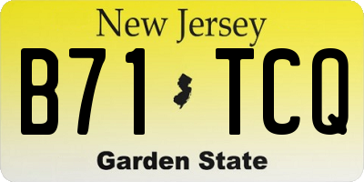 NJ license plate B71TCQ