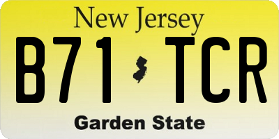 NJ license plate B71TCR