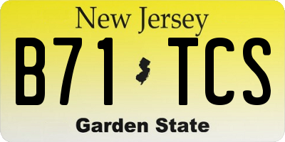 NJ license plate B71TCS