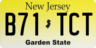 NJ license plate B71TCT