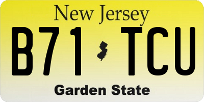 NJ license plate B71TCU