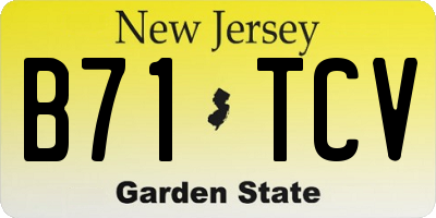 NJ license plate B71TCV