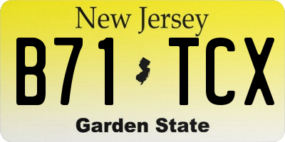 NJ license plate B71TCX