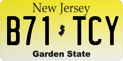 NJ license plate B71TCY
