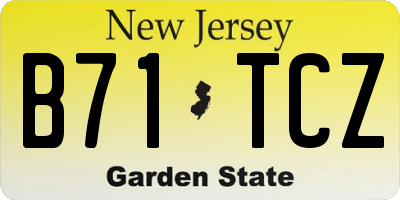 NJ license plate B71TCZ