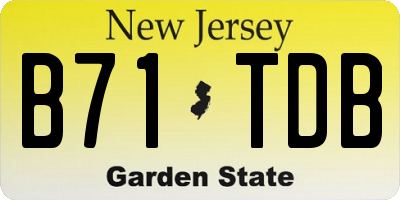 NJ license plate B71TDB