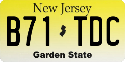 NJ license plate B71TDC