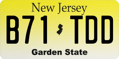 NJ license plate B71TDD