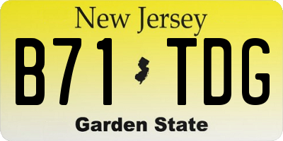 NJ license plate B71TDG