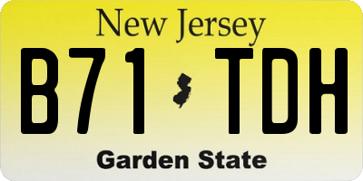 NJ license plate B71TDH