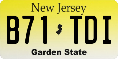 NJ license plate B71TDI