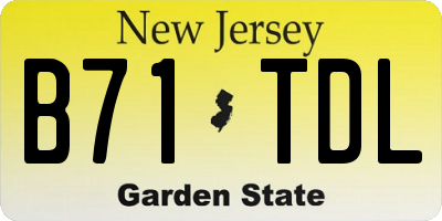 NJ license plate B71TDL