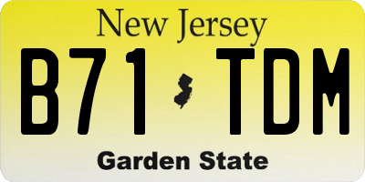 NJ license plate B71TDM