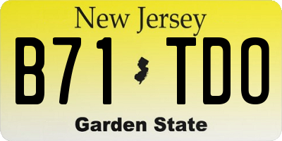 NJ license plate B71TDO
