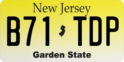NJ license plate B71TDP