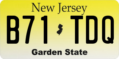 NJ license plate B71TDQ