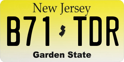 NJ license plate B71TDR