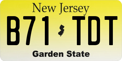 NJ license plate B71TDT