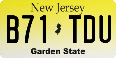 NJ license plate B71TDU