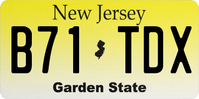 NJ license plate B71TDX