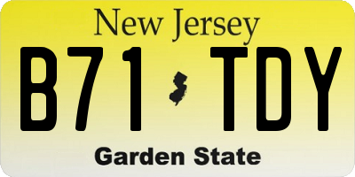 NJ license plate B71TDY