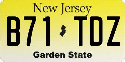 NJ license plate B71TDZ