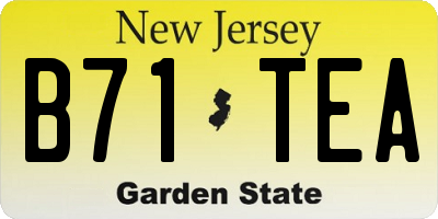 NJ license plate B71TEA