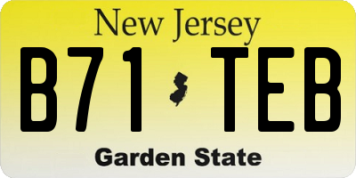 NJ license plate B71TEB