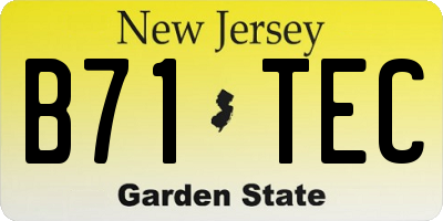 NJ license plate B71TEC