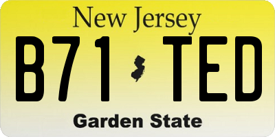 NJ license plate B71TED