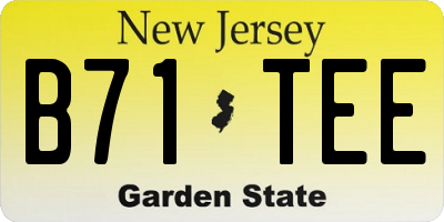 NJ license plate B71TEE