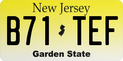 NJ license plate B71TEF