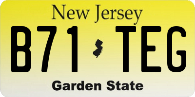 NJ license plate B71TEG