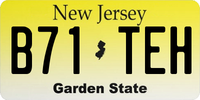 NJ license plate B71TEH