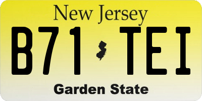 NJ license plate B71TEI